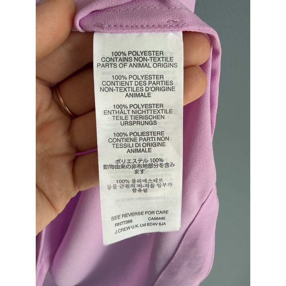 J.Crew Womens 00 Pink Chiffon Blouse Sleeveless Hidden Button Placket Top Office - Picture 3 of 9